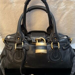 Chloe Paddington Leather Handbag Padlock Key and Lock